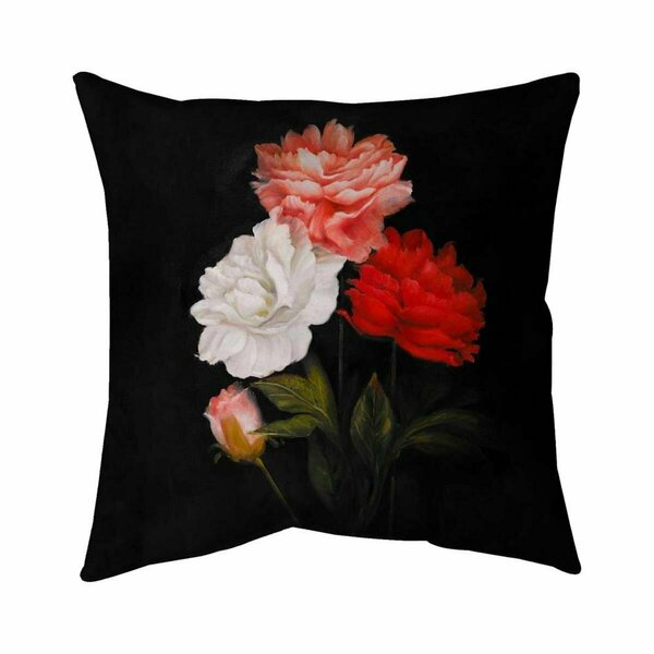 Begin Home Decor 26 x 26 in. Small Bundle of Roses-Double Sided Print Indoor Pillow 5541-2626-FL134